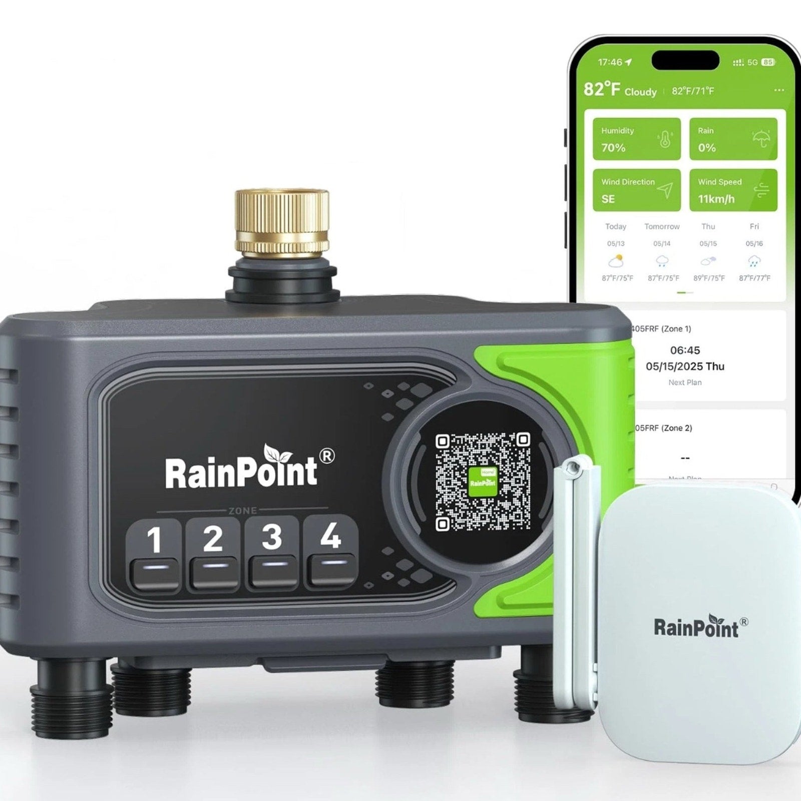 RAINPOINT WiFi Sprinkler Timer 4 Zone, Outdoor Smart Water Timer for Garden APP!